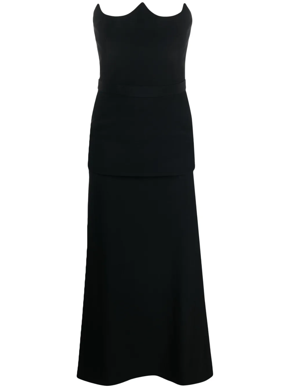 

Платье макси без бретелей Alexander McQueen, черный
