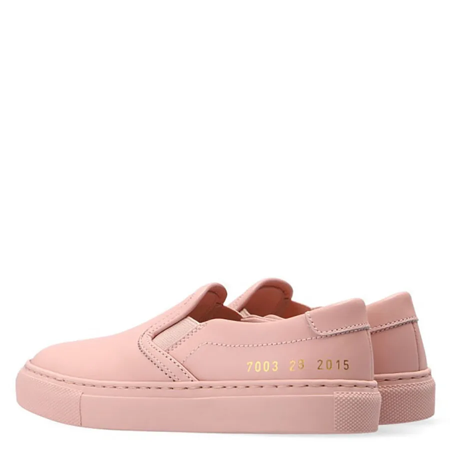 Детские розовые кожаные слипоны Common Projects, розовый — фото 3