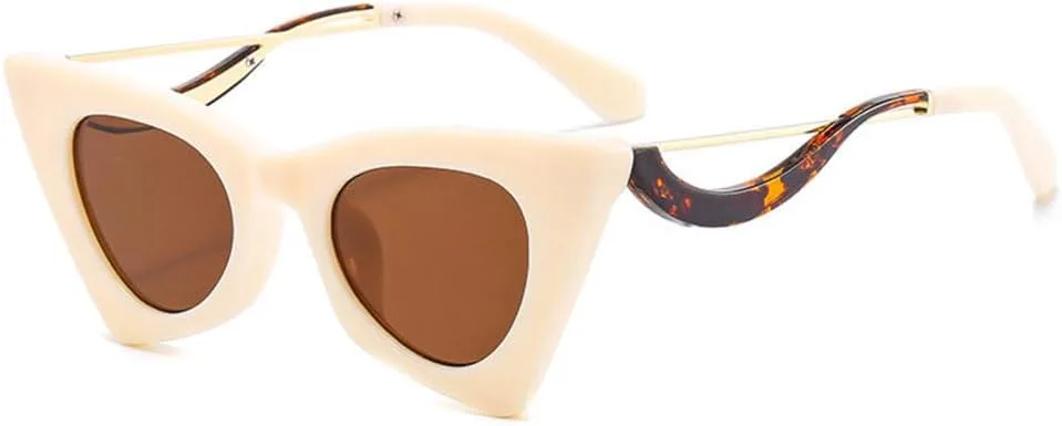 

Модные солнцезащитные очки 2027 года для женщин: ретро, ​​яркие, с защитой от УФ-излучения UV400, для мужчин: конфетные цвета, трендовая оправа MTZJH, Beige Tea