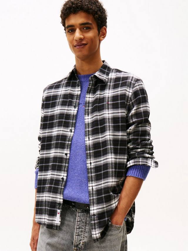 

Хлопковая рубашка с длинными рукавами и воротником от Tommy Jeans Tommy Hilfiger