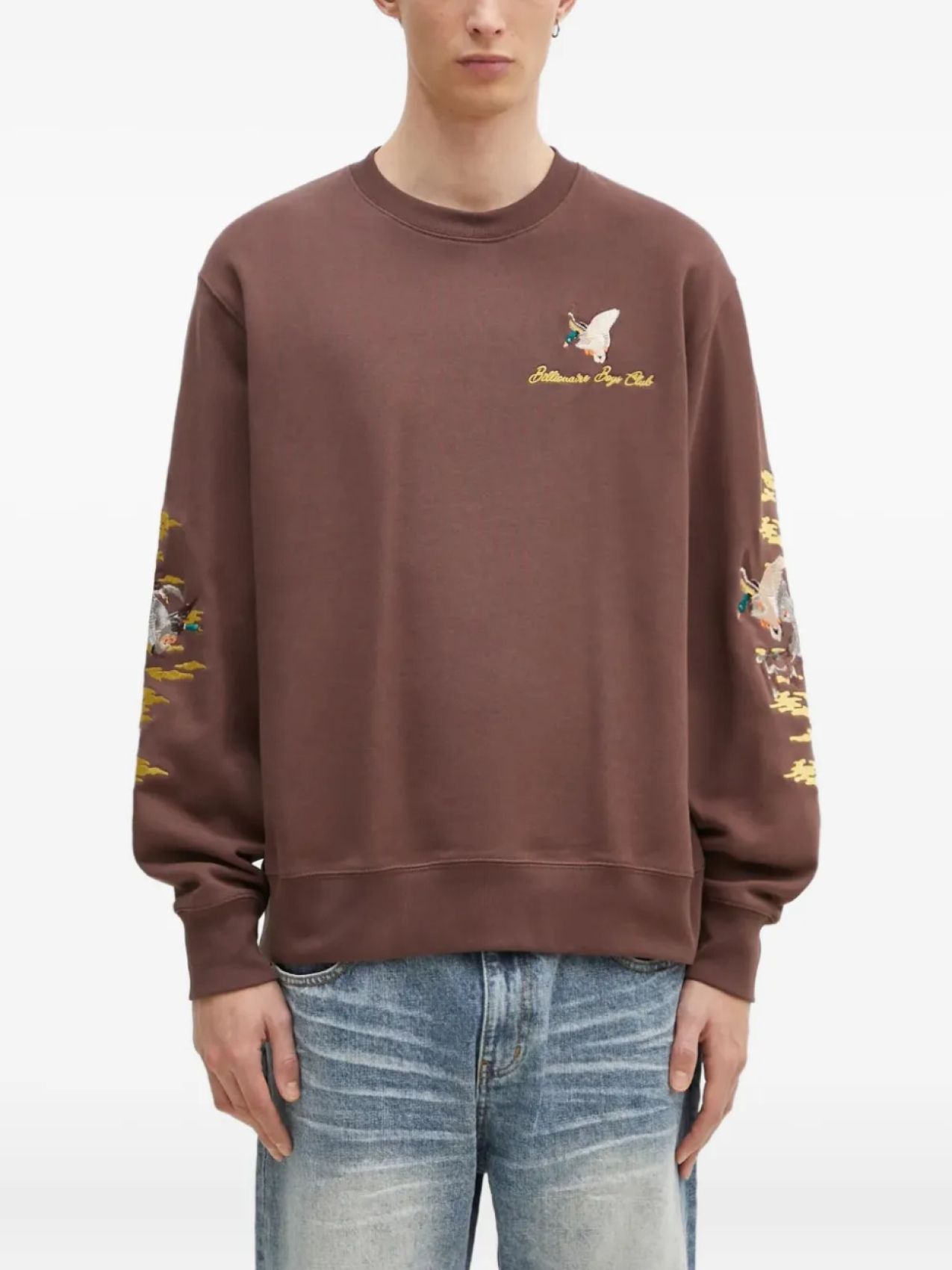 

Толстовка Billionaire Boys Club с круглым вырезом и вышитыми утками, коричневый