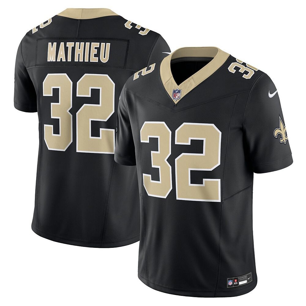 Мужские кроссовки Nike Tyrann Mathieu Black New Orleans Saints Vapor F. Ограниченный Джерси, цвет Snt Black — фото 2