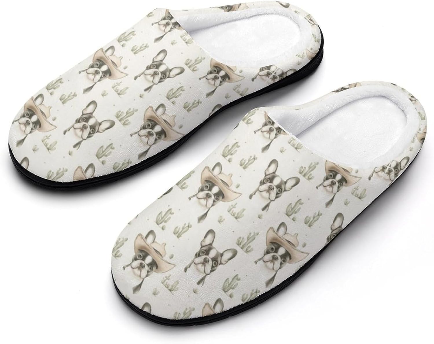 

Домашние тапочки для мужчин KKdskkds с принтом 'Лягушка на грибном стебле при лунном свете', из хлопка, теплые, уютные, дышащие, с нескользящей подошвой, Cowboy Boston Terrier and Cactus