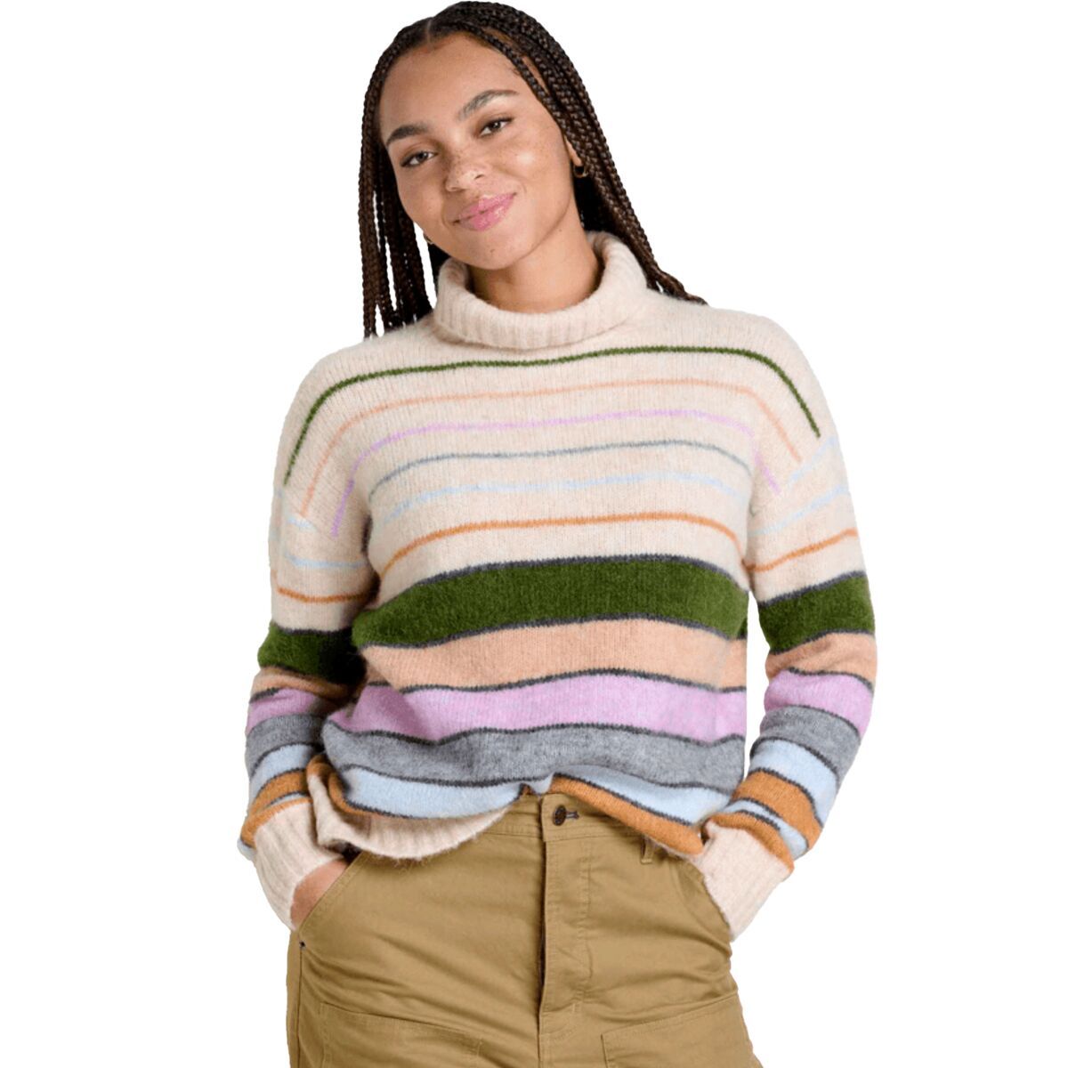 

Тодди свитер с v-образным вырезом Toad&Co, цвет oatmeal stripe