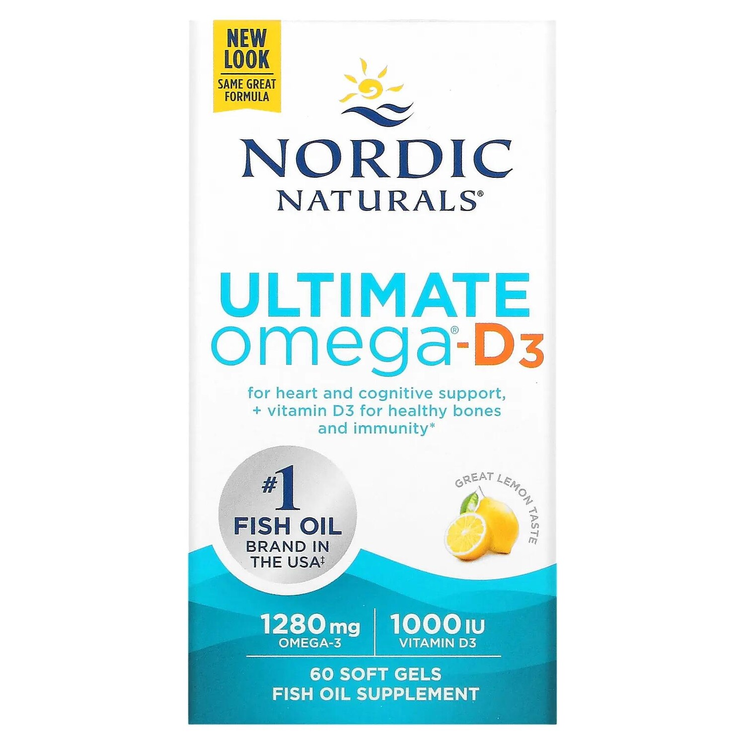 

Nordic Naturals Ultimate Omega-D3 лимон 1000 мг 60 капсул