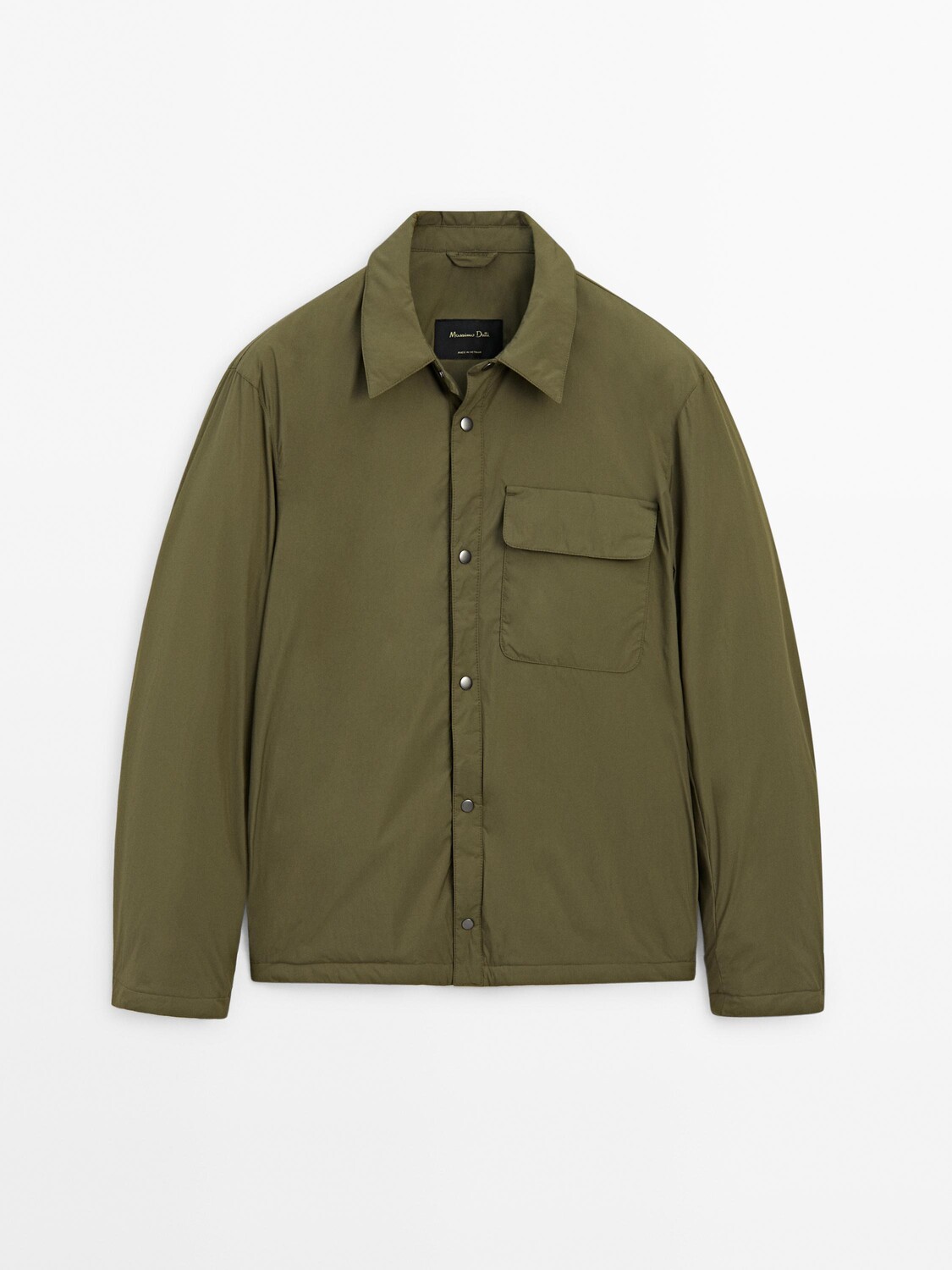 

Верхняя рубашка с нагрудным карманом Massimo Dutti, хаки