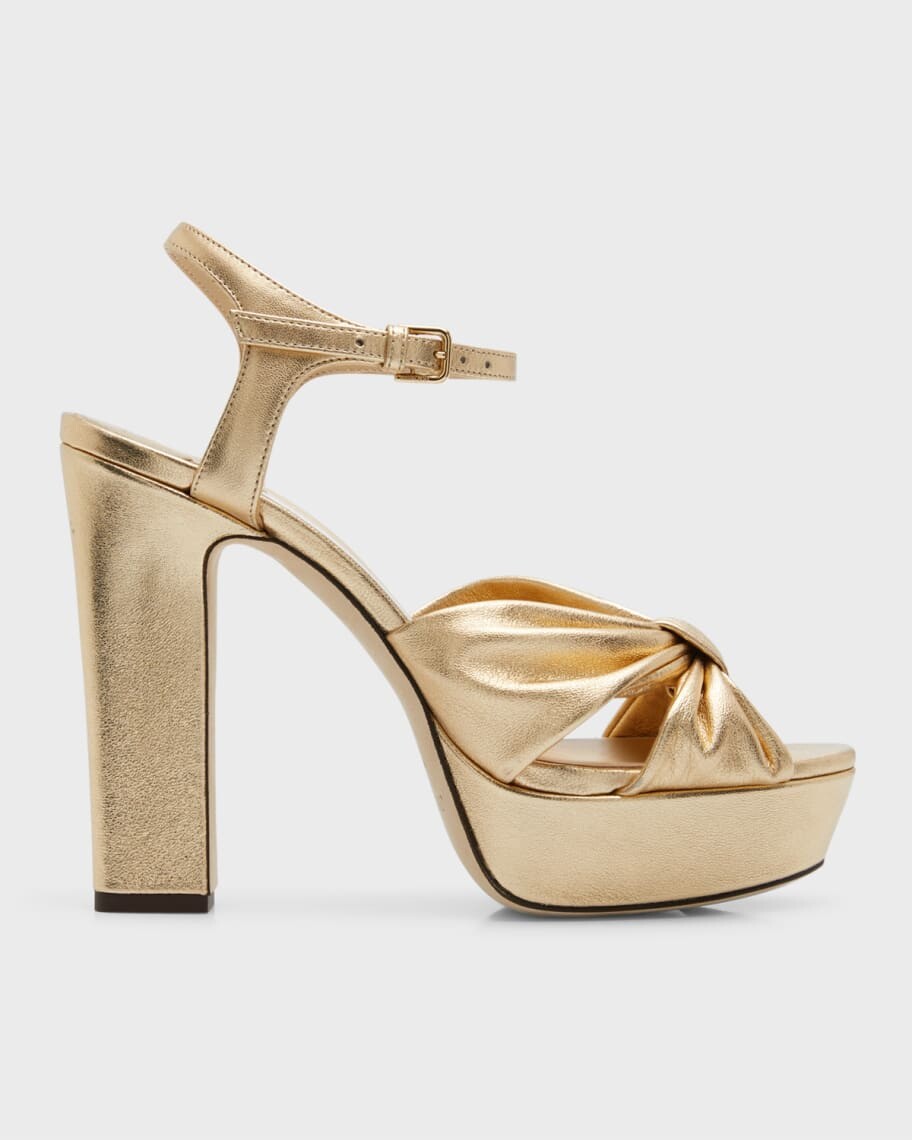 Металлизированные сандалии на платформе с ремешком на щиколотке Heloise Jimmy Choo