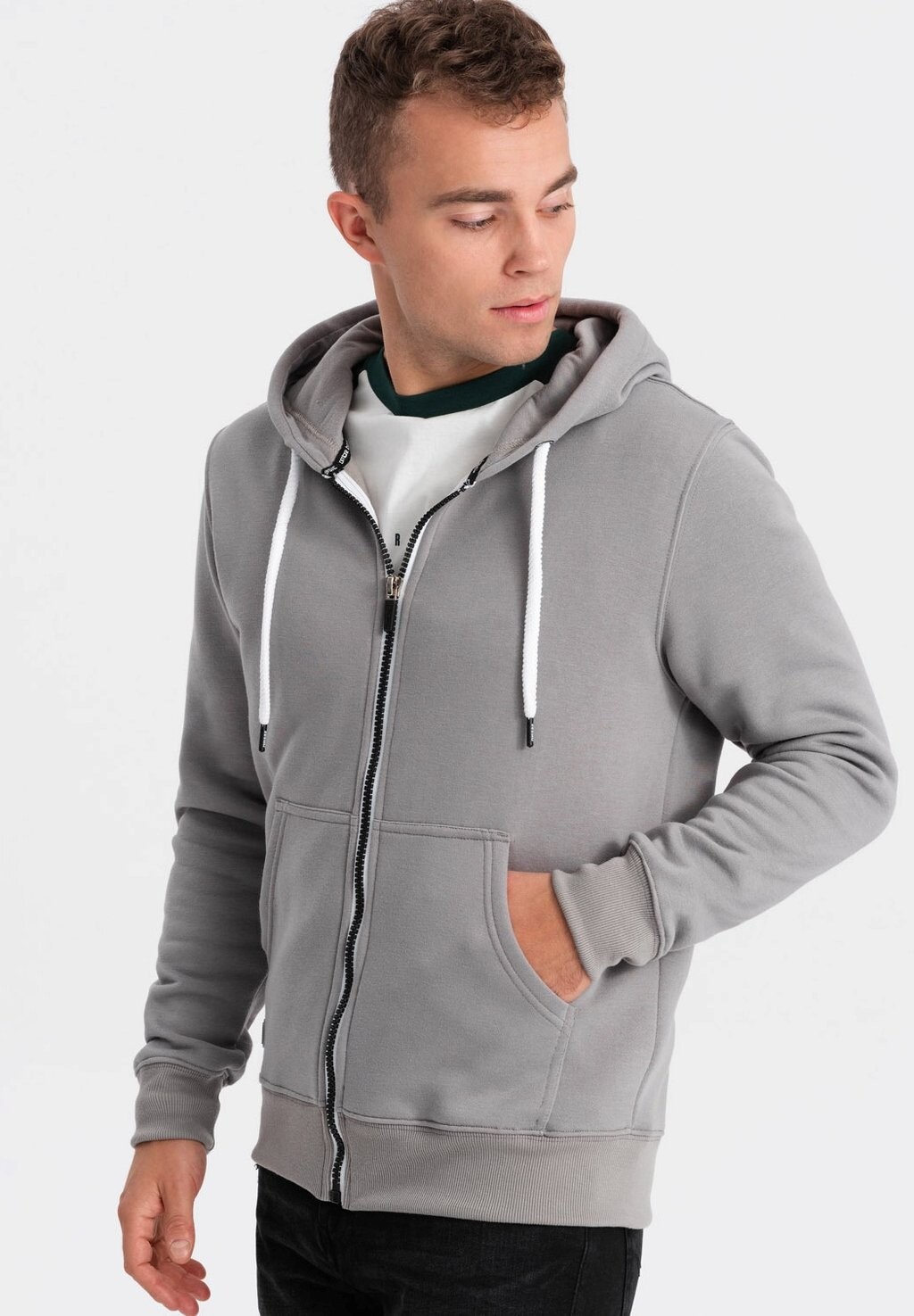 

Толстовка на молнии Ssbz-0118 Ombre, цвет grey