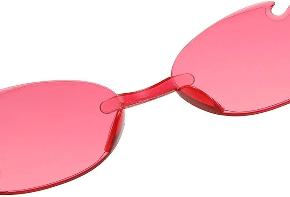 

Красочные солнцезащитные очки в форме пламени, забавные солнцезащитные очки без оправы в форме пламени, очки для вечеринок и косплея для женщин и мужчин HYYZZC, Cyan