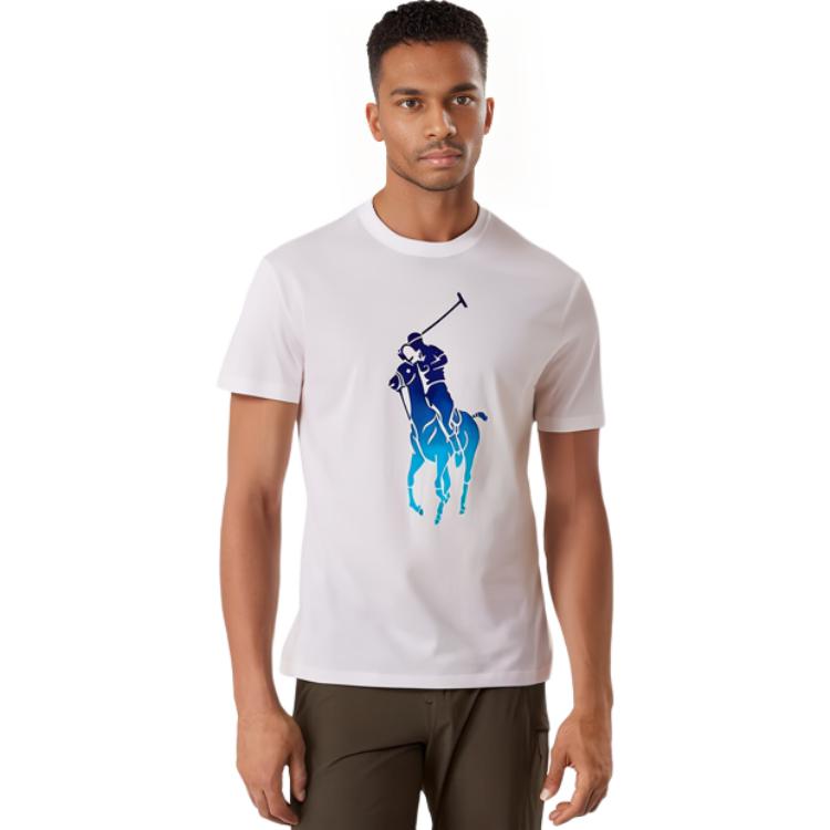 Футболка Polo Ralph Lauren Classic-Fit Jersey mit Big Pony, белый — фото 4