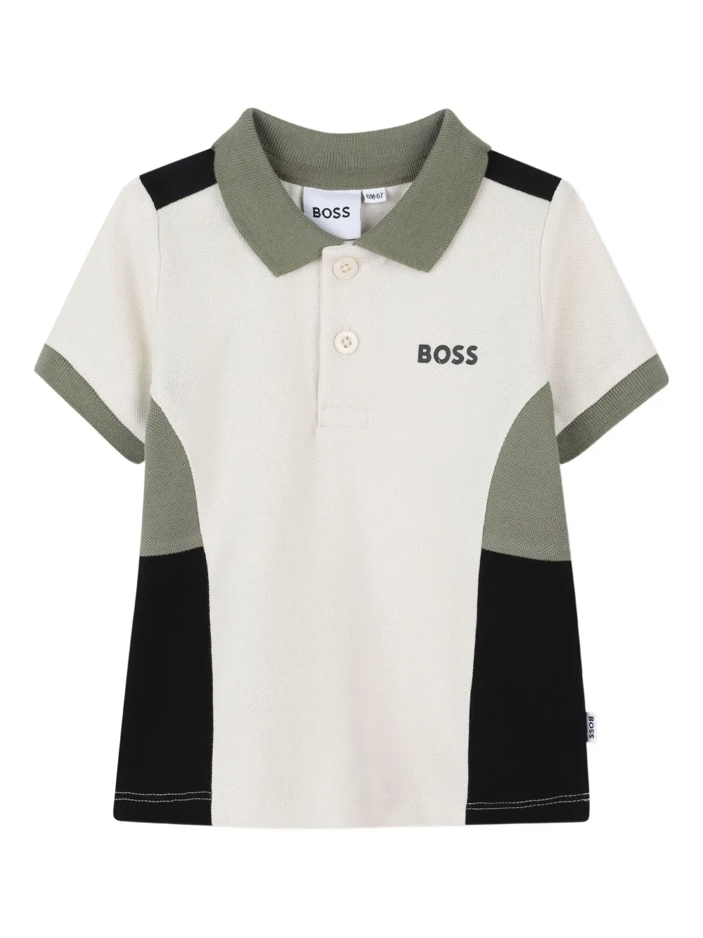 

Рубашка поло в стиле колор-блок BOSS Kidswear, нейтральный