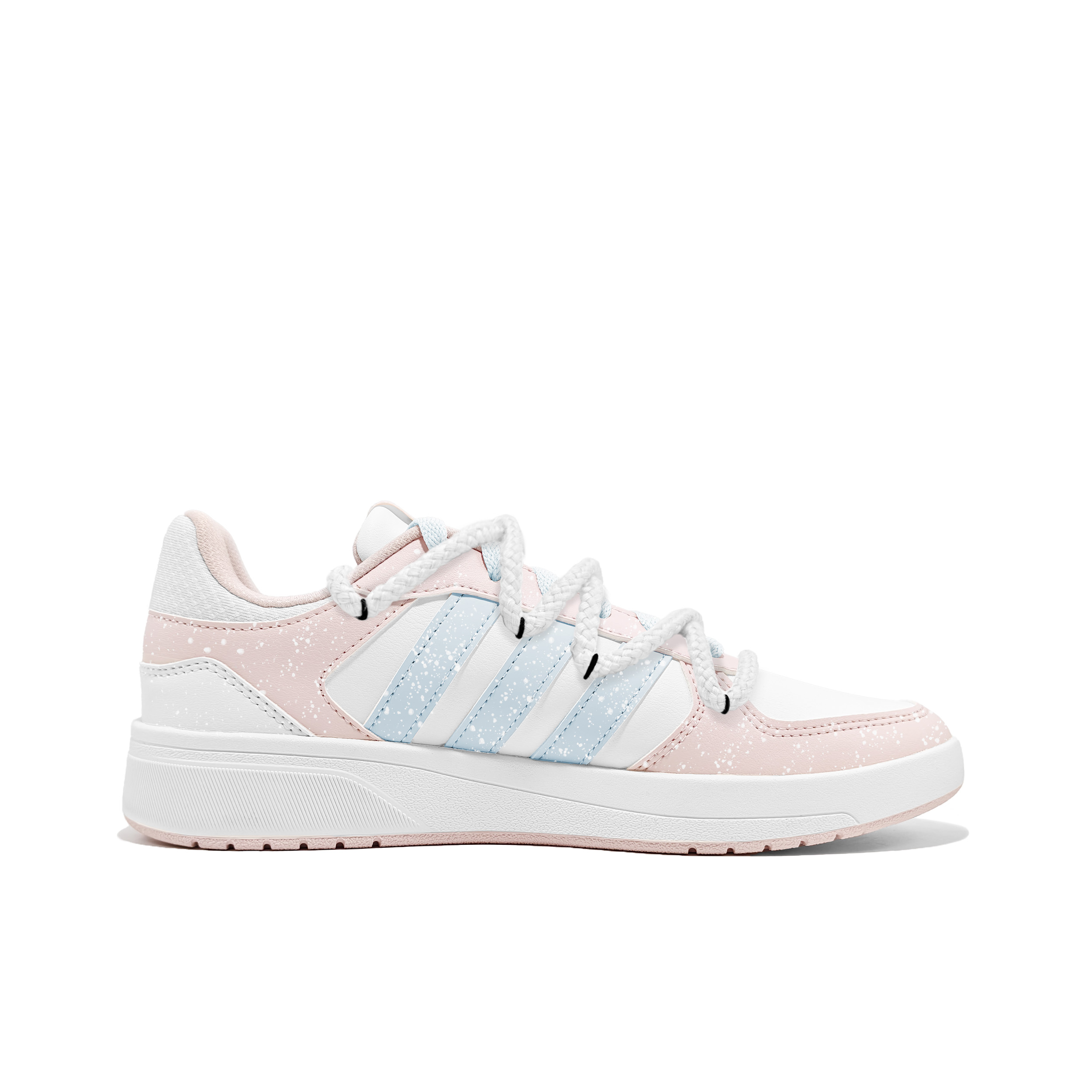 Courtbeat зимние снежные кроссовки R Synthetic Leather, Leather Slip Resistant Abrasion Resistant low top для скейтбординга Adidas, розовый — фото 4