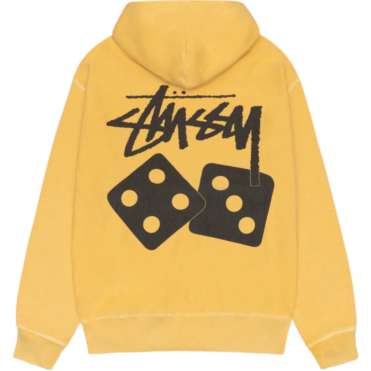 

Застежка-молния худи с пигментной окраской Stussy, желтый