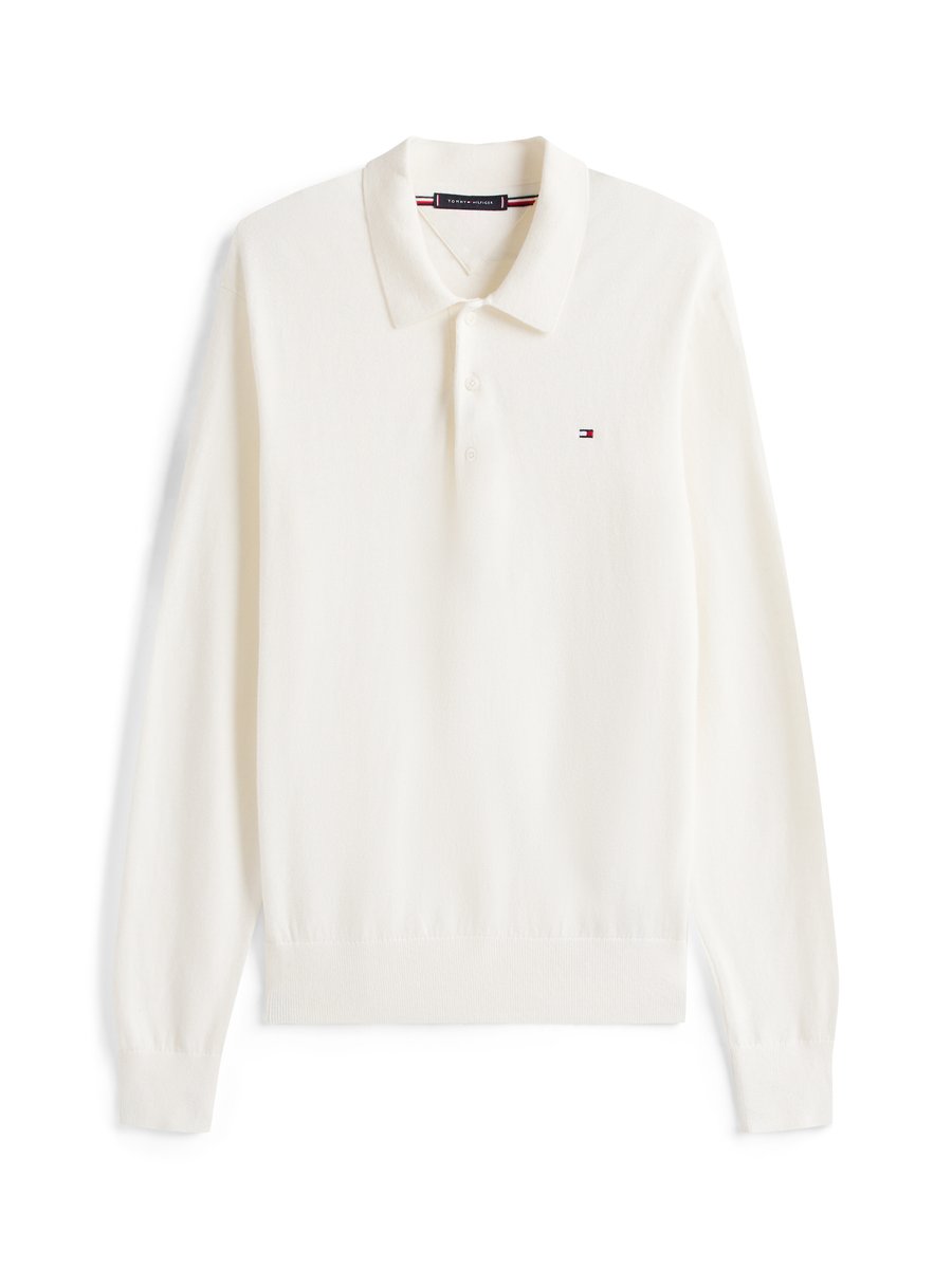 Поло Tommy Hilfiger PIMA ORG CTN CASHMERE LS POLO, Ivory Petal/Off-White — фото 4