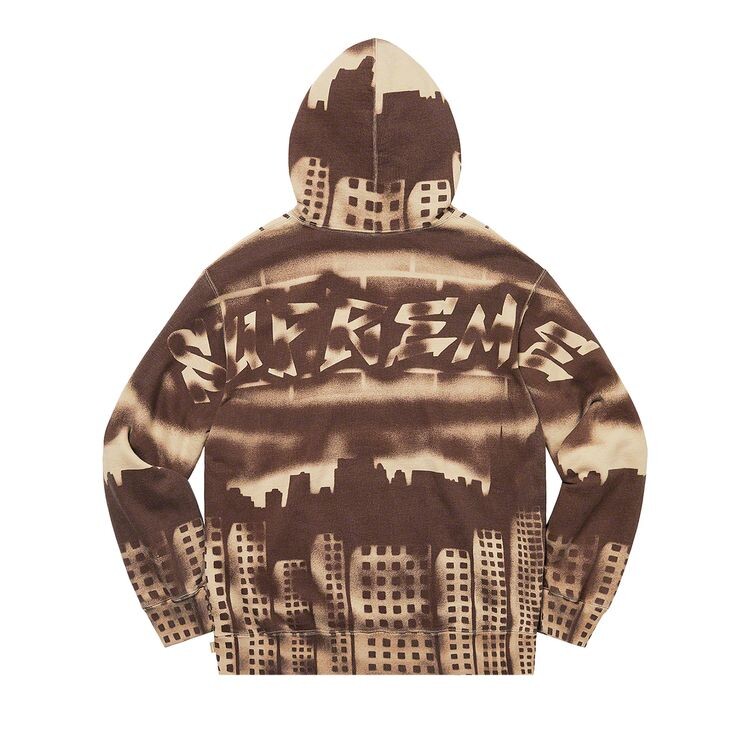 Толстовка Supreme x New York Yankees Airbrush Hooded Sweatshirt Clay, желто-коричневый — фото 2