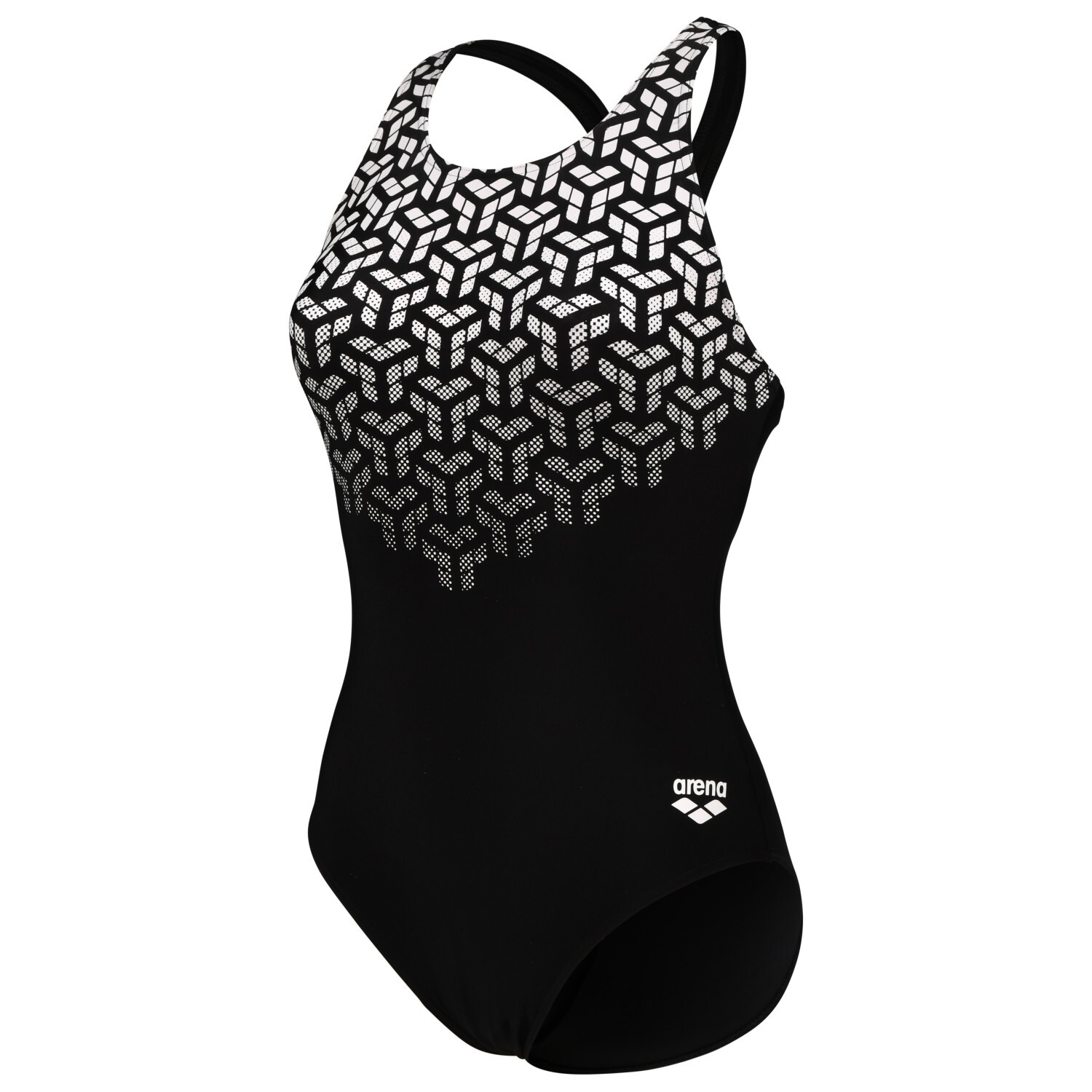 

Купальник Arena Women's Kikko V Swimsuit V Back Graphic, цвет Black/Black