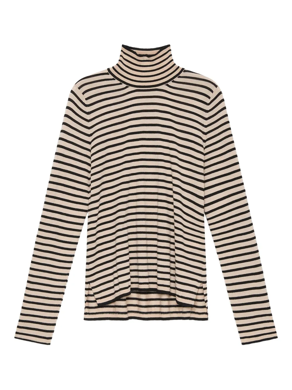 

Полосатый топ с высоким воротником Maliparmi, бежевый