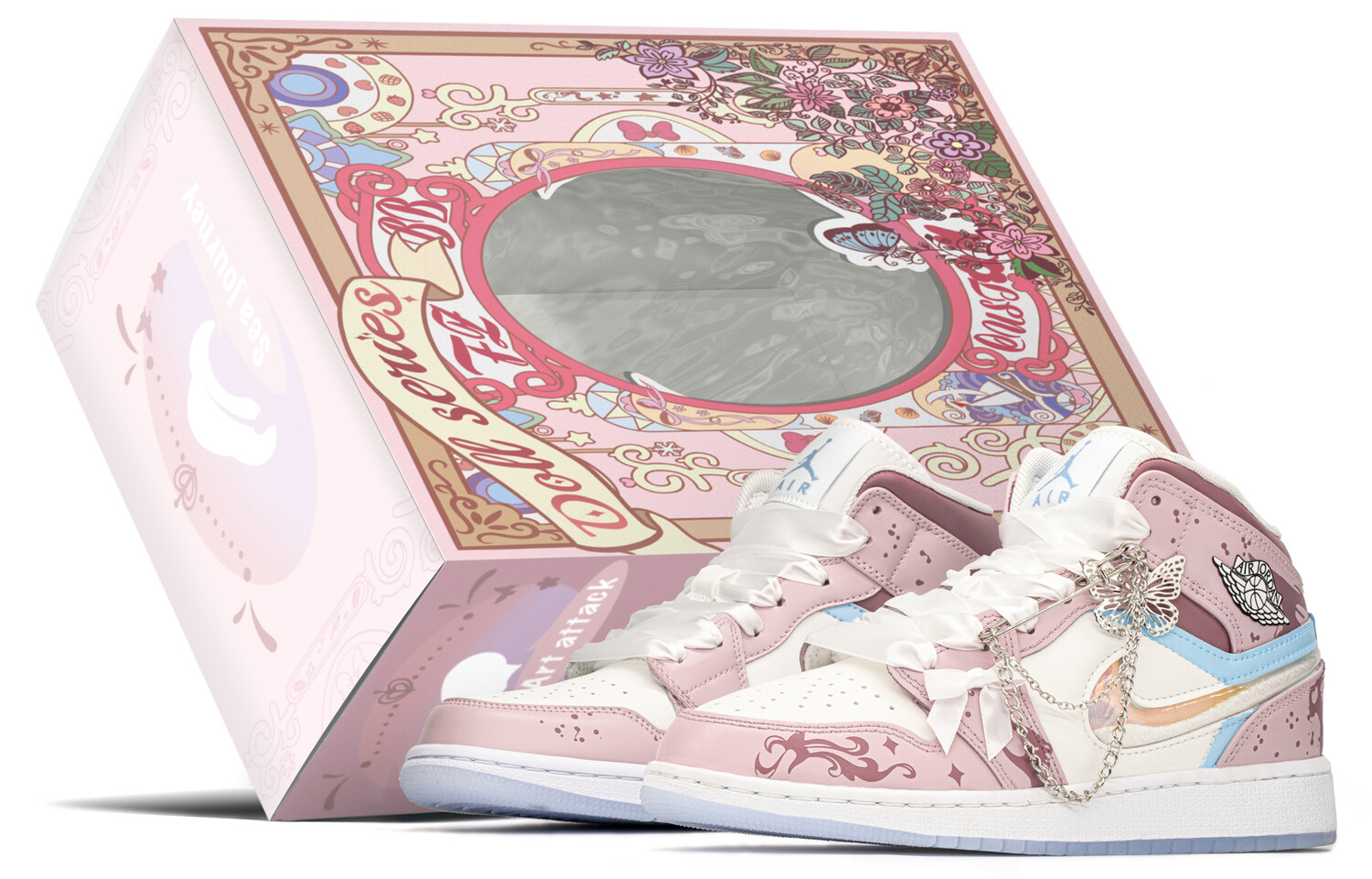 

Баскетбольные кроссовки Air 1 Vintage женские, среднего размера, синий/розовый Jordan