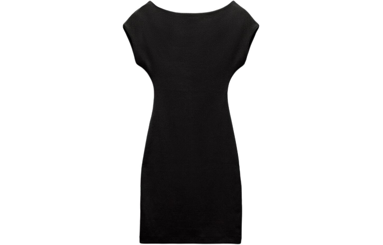 

Платье с короткими рукавами женское черное Zara