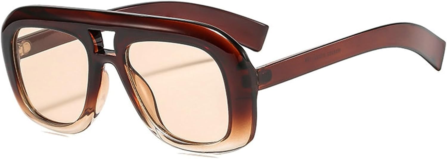 

Винтажные солнцезащитные очки Willochra Pilot с двойной перемычкой, для женщин и мужчин, большие, квадратные, с толстой оправой, модные очки с защитой от УФ-излучения UV400, C5