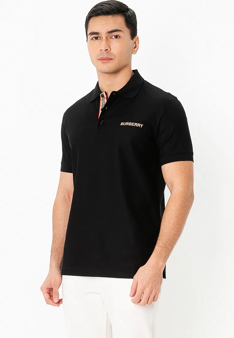 Поло Hartford Burberry, однотонное, черное