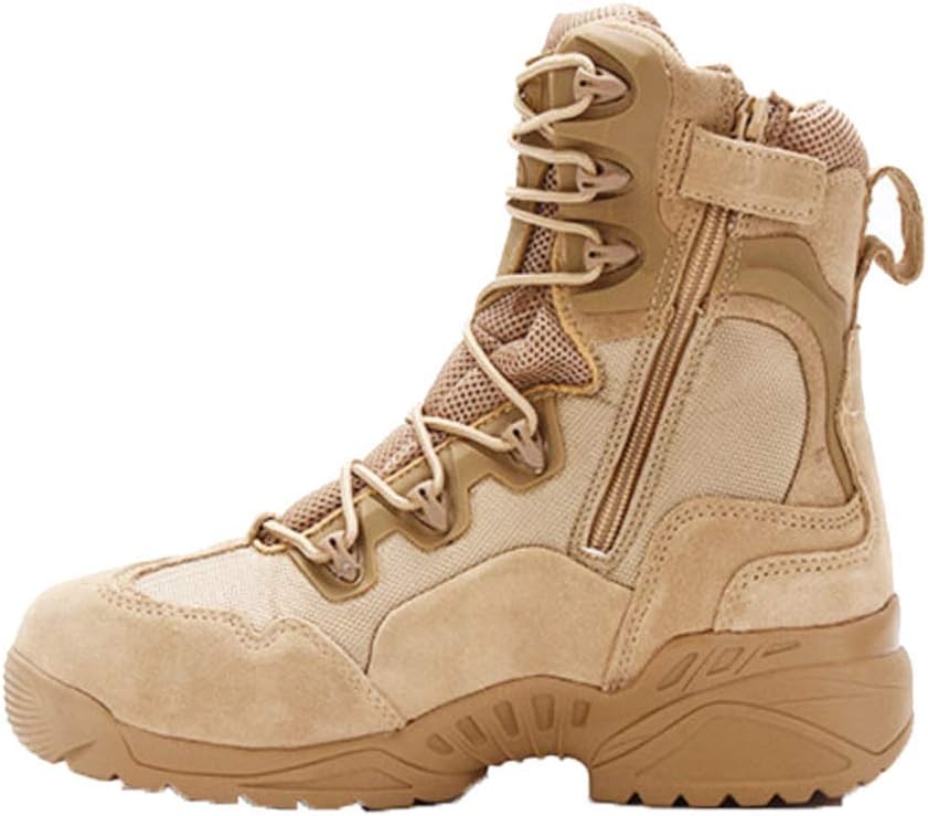 

Мужские тактические ботинки, наружные пустынные боевые ботинки для кемпинга и походов с амортизацией, военные ботинки, бежевые - 44/EU, UK 9.5, US 10 Jlfzc