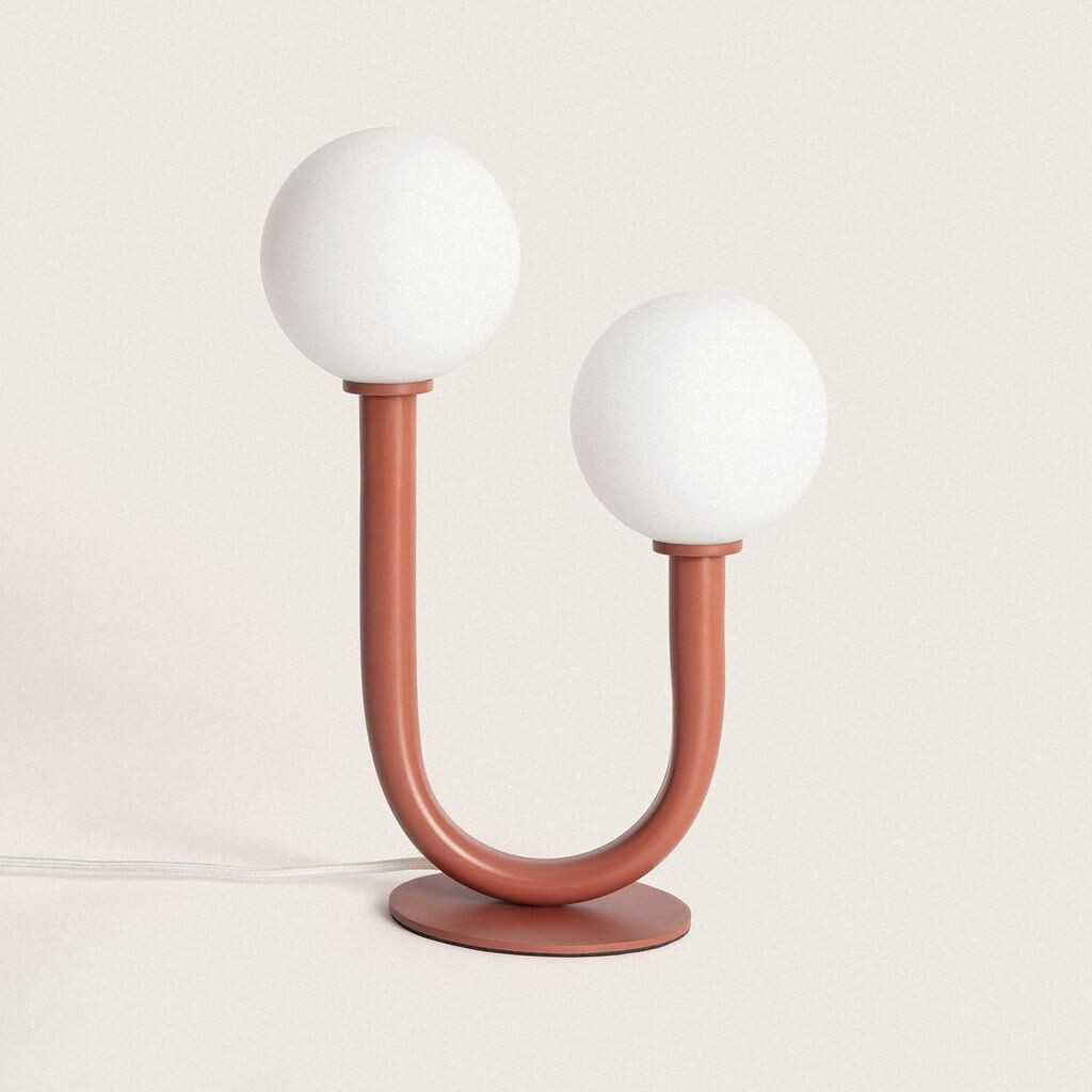 

Настольная лампа из металла и стекла Zeina Terracotta LEDKIA, оранжевый