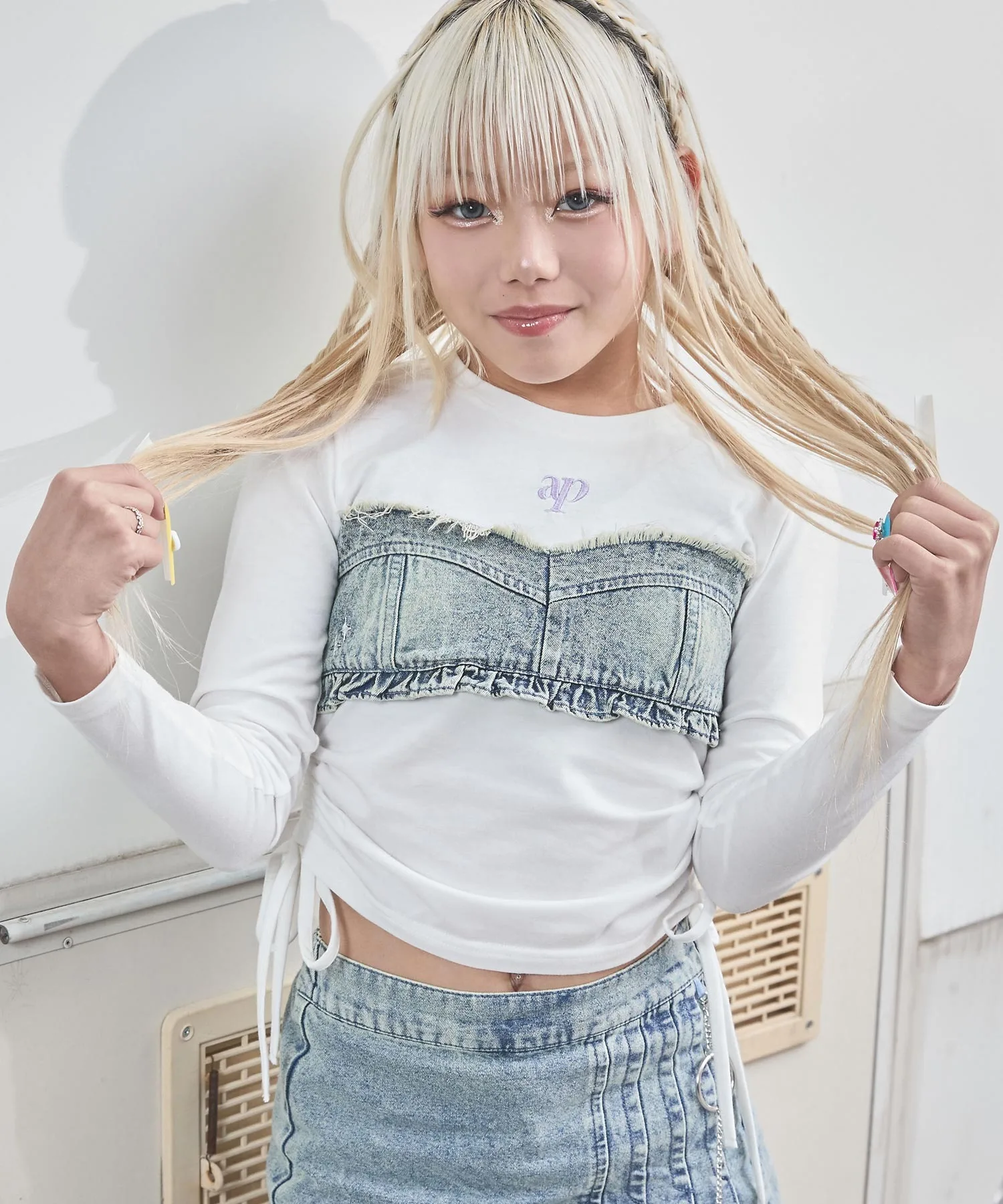 Детский топ с эффектом многослойности ANAP kids Bisutie Mie Sharing Tops синий