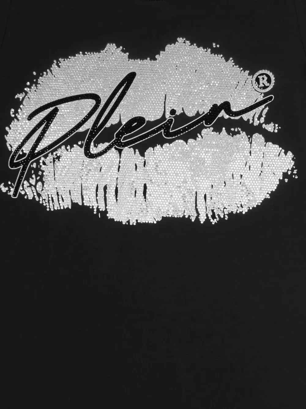 Короткое платье-футболка с принтом Philipp Plein Junior, черный — фото 3