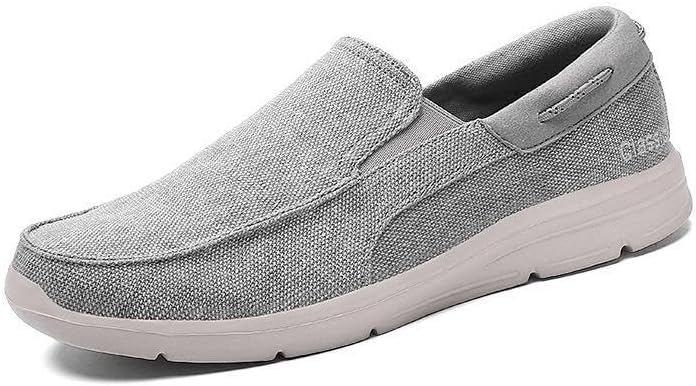 

Мужские лоферы Hhhchpm в деловом стиле, удобные и с нескользящей резиновой подошвой, повседневные и прочные кроссовки для ходьбы, подходят для активного отдыха на свежем воздухе, серый