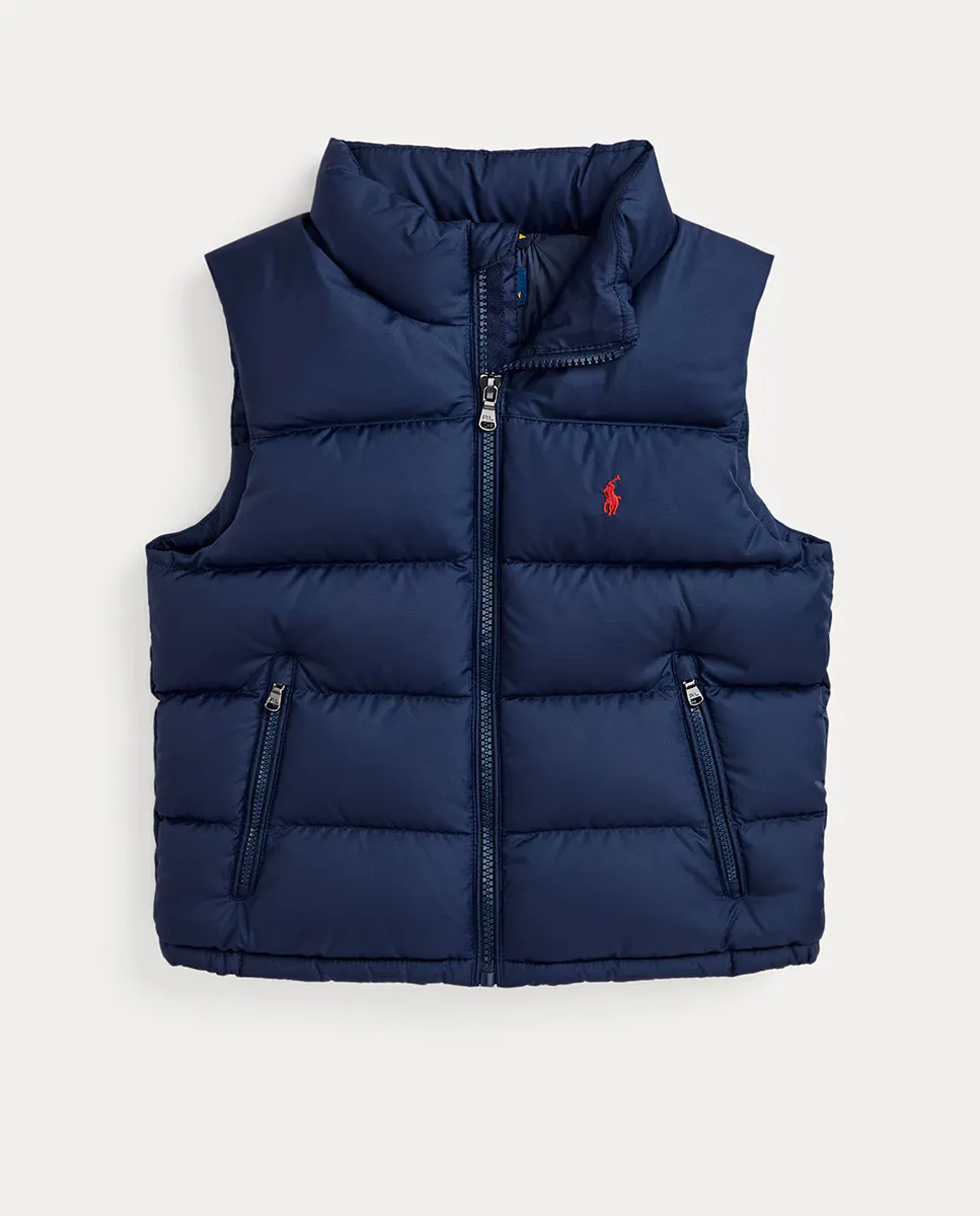 

Детский жилет с водоотталкивающей подкладкой Polo Ralph Lauren, темно-синий