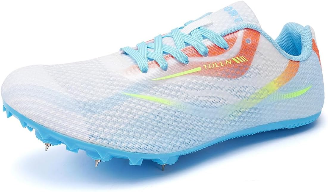 

Мужские и женские гоночные кроссовки с шипами, легкие сетчатые спринтерские кроссовки, дышащие спортивные обувь для трека и легкой атлетики Donfaauk, оранжевый