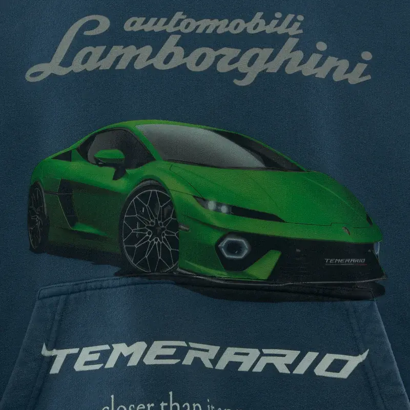 Толстовка с принтом логотипа Lamborghini Balenciaga, темно-синий — фото 3