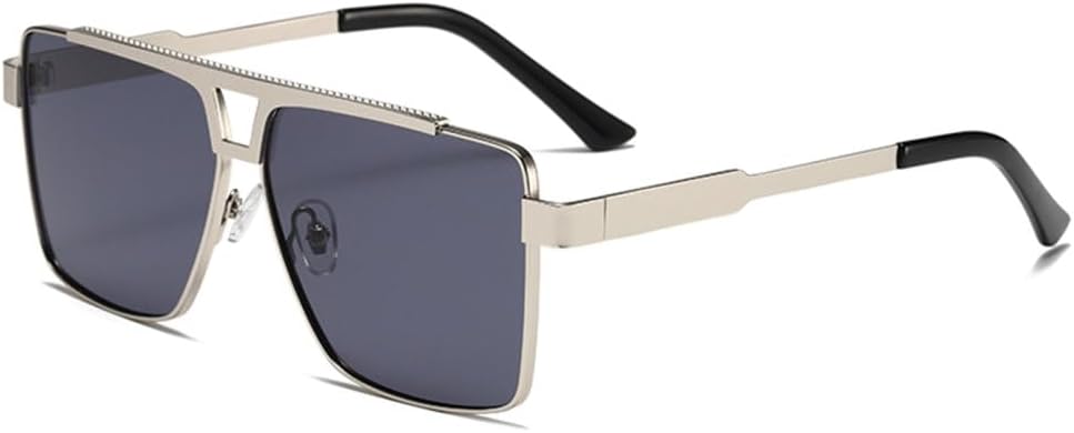 

Солнцезащитные очки для женщин, оправа для очков, солнцезащитные очки для мужчин, солнцезащитные очки, оправа для очков, квадратная, модная, металлическая MTZJH, 5.silver Black