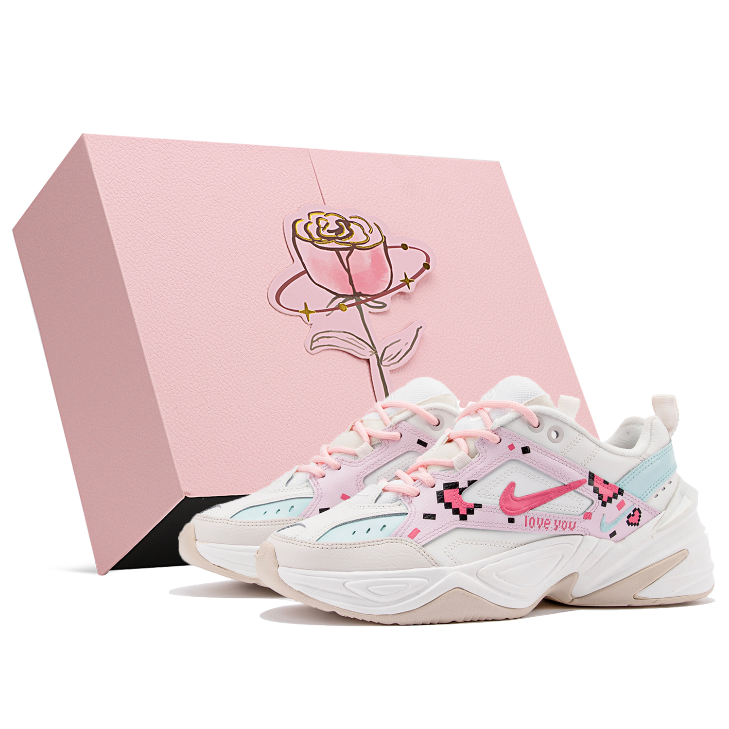 

Кроссовки Nike Air Monarch 4 Chunky Sneakers Women's Low-top Pink/white, белый