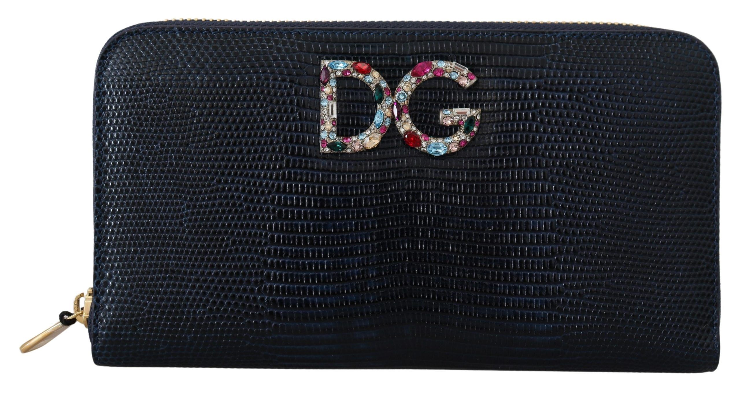 

Элегантный континентальный кошелек на молнии Dolce & Gabbana, синий