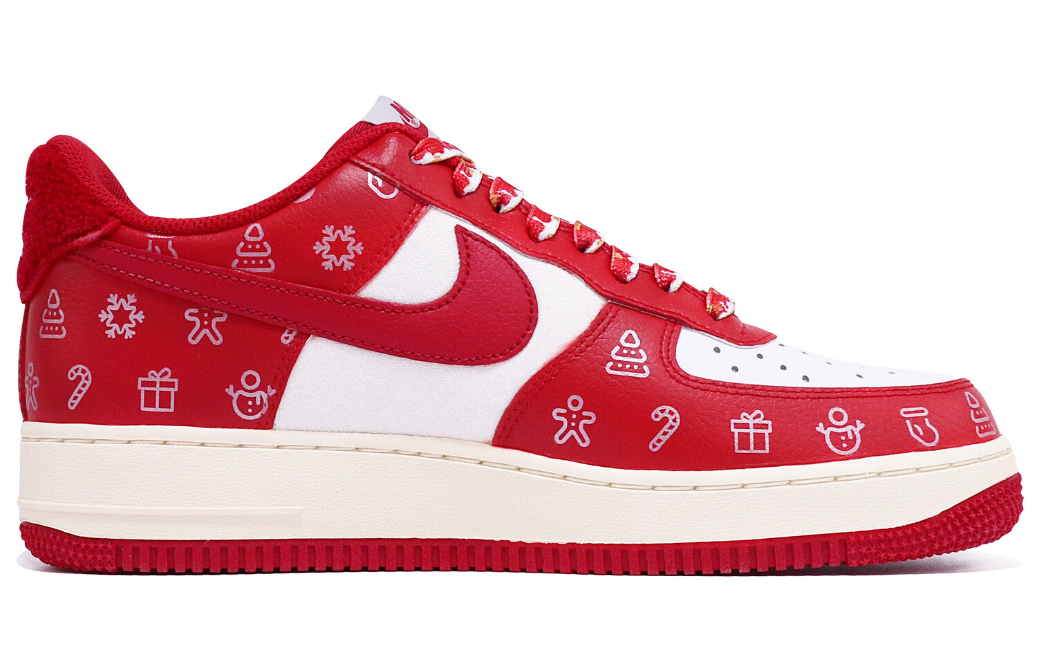 

Кроссовки Nike Air Force 1 Skateboard Shoes Men Low-Top White Red Silver