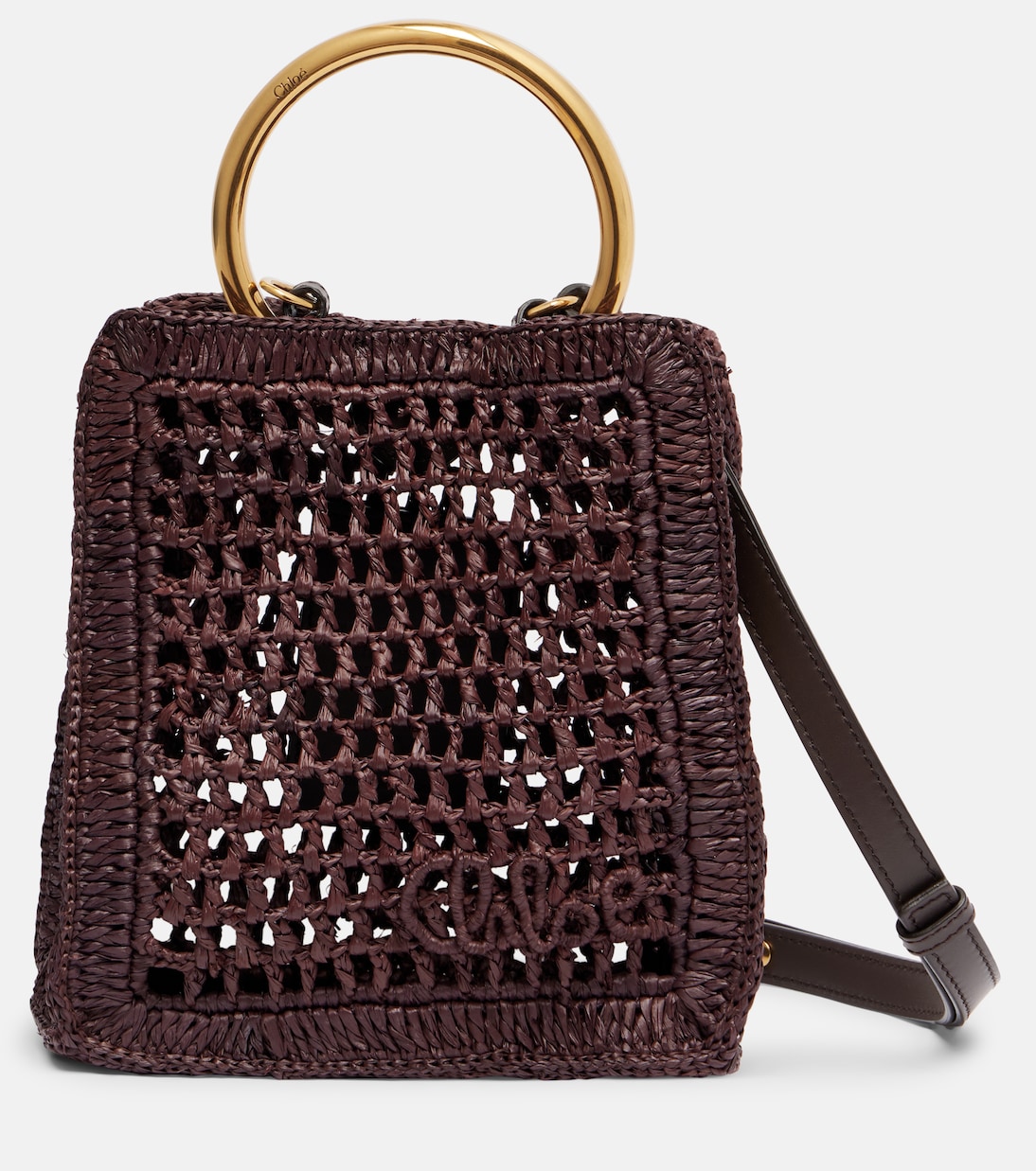 

Летняя мини-сумка через плечо из рафии Banana Mini Chloé, Kohl Brown