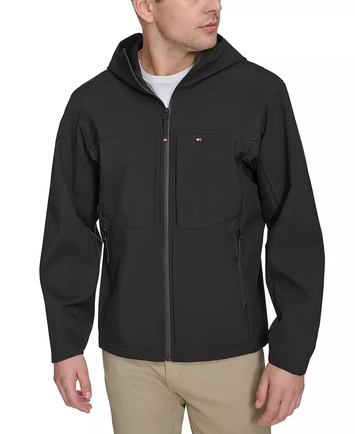 

Мужская мягкая ветровка с капюшоном Softshell Rain Hoodie Tommy Hilfiger, черный