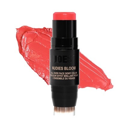 

Nudies Bloom Dewy and Radiant Cream Blush 3-в-1 для всего лица, скул, глаз и губ с кисточкой для растушевки Poppy Girl 1 шт. Nudestix
