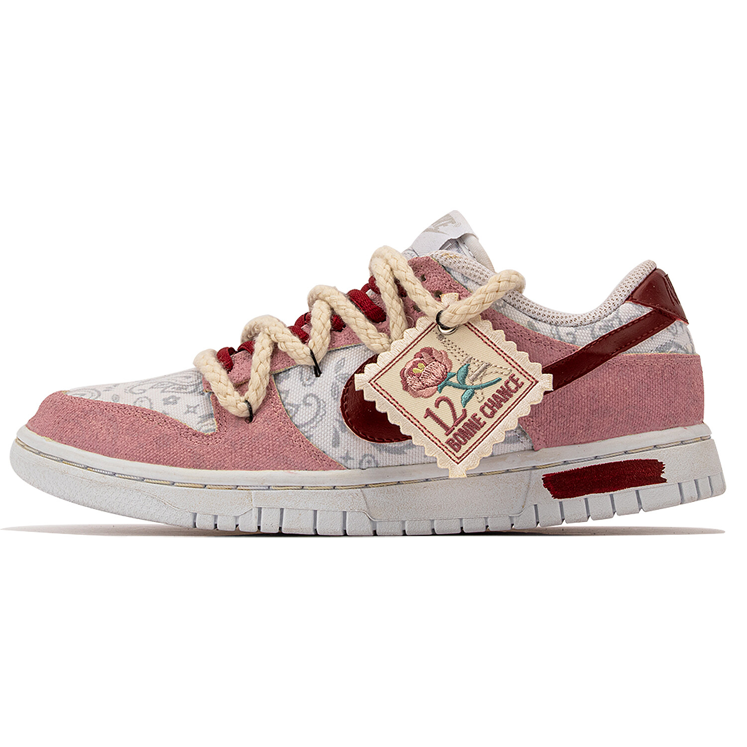 

Кроссовки Nike Dunk Skateboarding Shoes Women's Low-top Red/white, красный