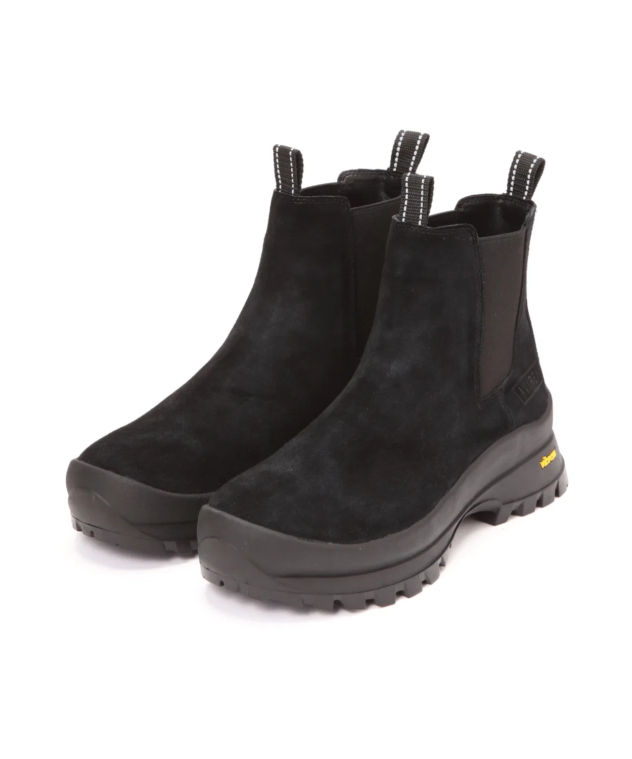 Ботинки AVIREX SIDE GORE BOOTS на тракторной подошве, кожаные, чёрные