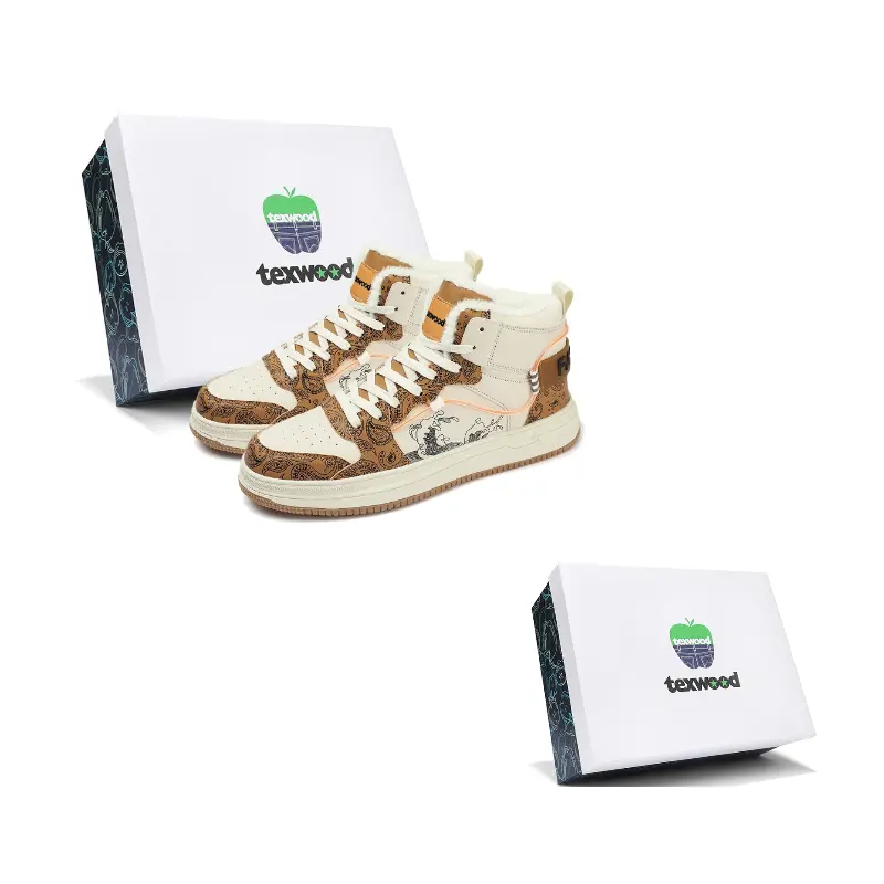 

Теплые противоскользящие и износостойкие высокие кроссовки для скейтбординга мужские TEXWOOD, бежевый