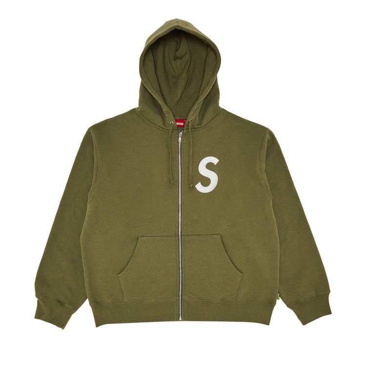 

Толстовка Supreme S Logo Zip Up Hooded Sweatshirt, Light Olive
