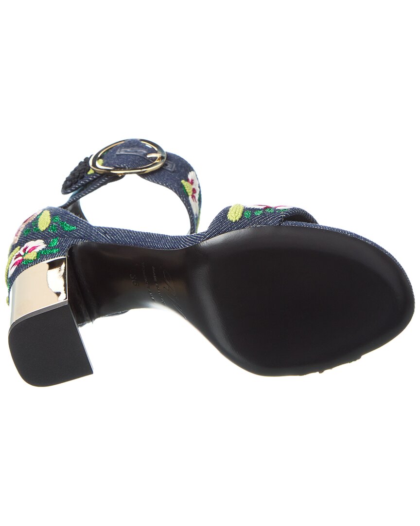 Roger Vivier Подиум Джинсовые Сандалии, синий — фото 4