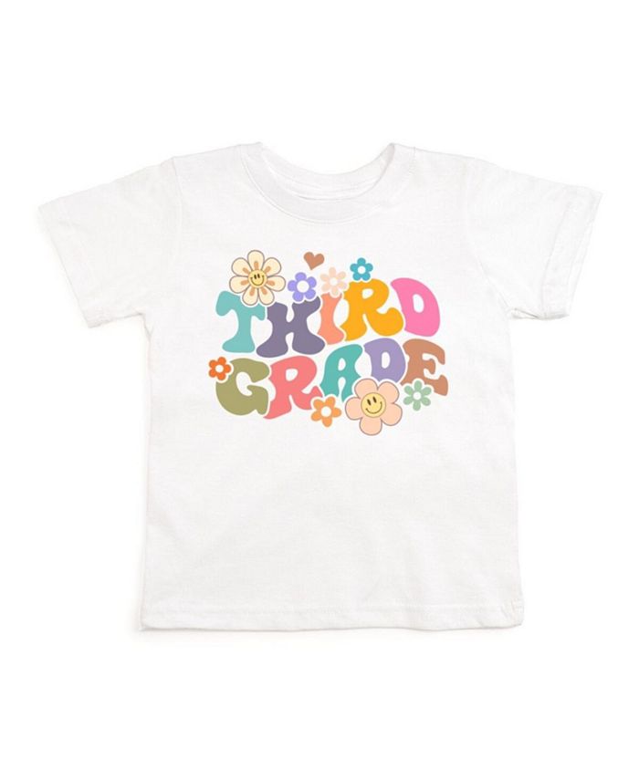 

Детская футболка с коротким рукавом "Third Grade Retro" для девочек - малыши, подростки Sweet Wink, белый