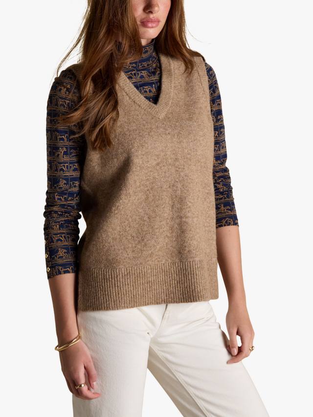 

Вязаный жилет с остролистом Joules, Tan