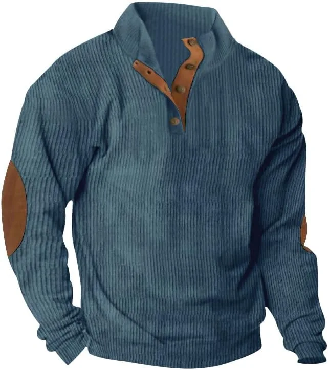 

Мужской вельветовый свитшот с отложным воротником на пуговицах Spatofa