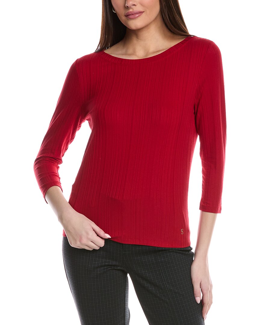 

St. John Sleek Rib Jersey Трикотажный топ, красный