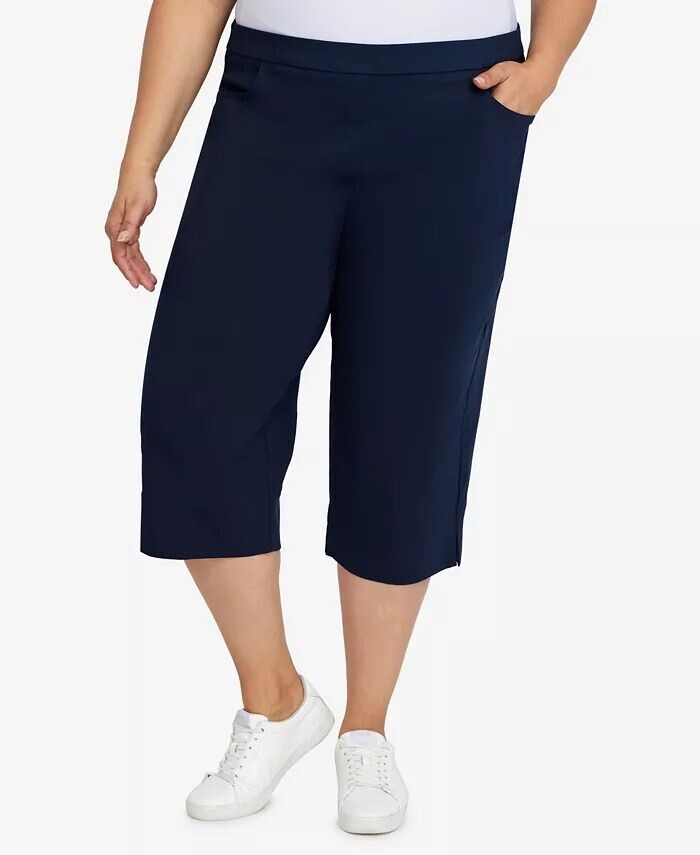 

Брюки-капри Classic Allure Stretch Clamdigger размера Plus Size Alfred Dunner, синий